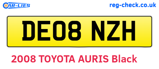 DE08NZH are the vehicle registration plates.