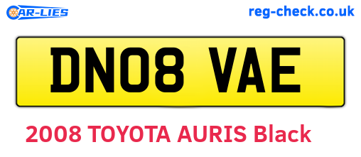 DN08VAE are the vehicle registration plates.