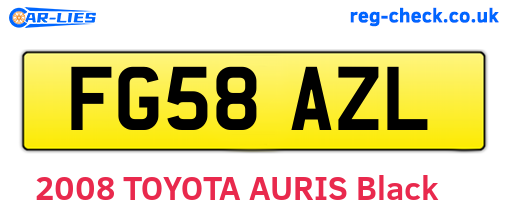 FG58AZL are the vehicle registration plates.