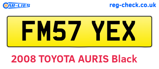 FM57YEX are the vehicle registration plates.
