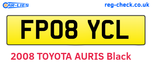 FP08YCL are the vehicle registration plates.