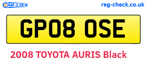 GP08OSE are the vehicle registration plates.