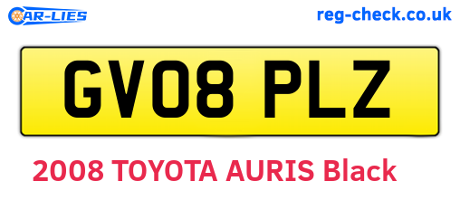 GV08PLZ are the vehicle registration plates.