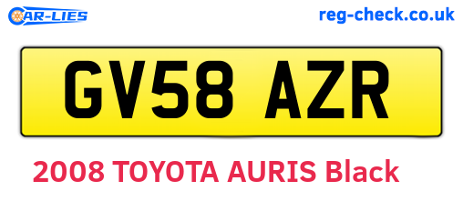 GV58AZR are the vehicle registration plates.