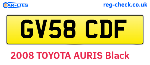 GV58CDF are the vehicle registration plates.