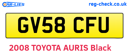 GV58CFU are the vehicle registration plates.