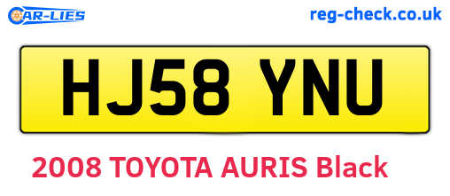 HJ58YNU are the vehicle registration plates.