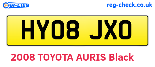 HY08JXO are the vehicle registration plates.