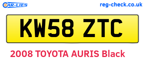 KW58ZTC are the vehicle registration plates.