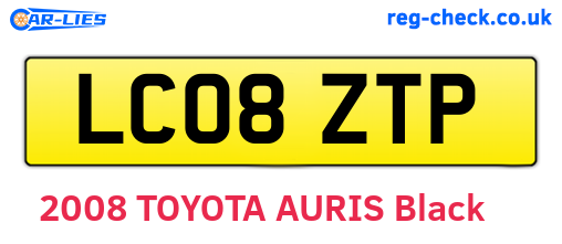 LC08ZTP are the vehicle registration plates.