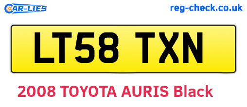 LT58TXN are the vehicle registration plates.
