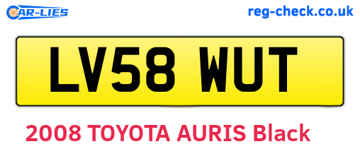 LV58WUT are the vehicle registration plates.