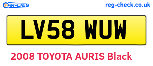 LV58WUW are the vehicle registration plates.