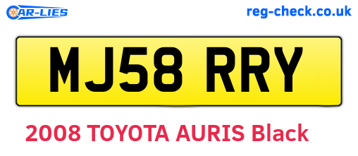 MJ58RRY are the vehicle registration plates.