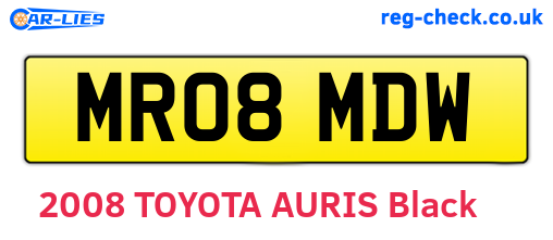 MR08MDW are the vehicle registration plates.