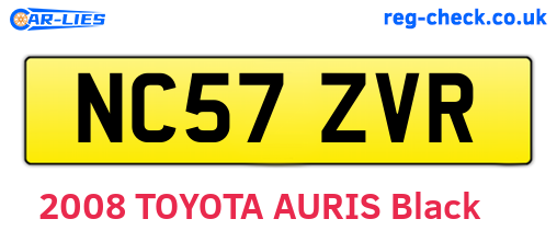 NC57ZVR are the vehicle registration plates.