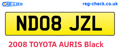 ND08JZL are the vehicle registration plates.