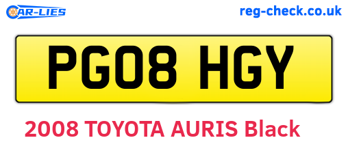 PG08HGY are the vehicle registration plates.