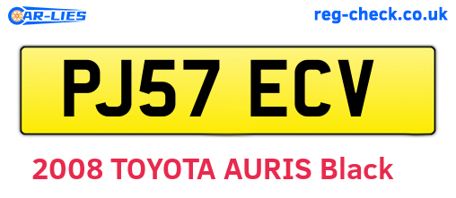 PJ57ECV are the vehicle registration plates.