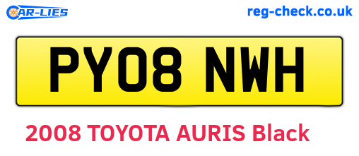 PY08NWH are the vehicle registration plates.