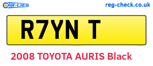 R7YNT are the vehicle registration plates.
