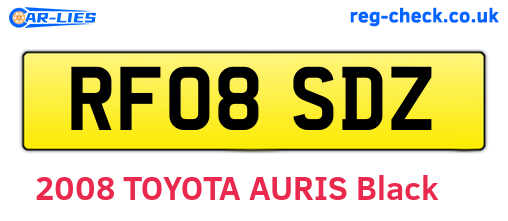 RF08SDZ are the vehicle registration plates.