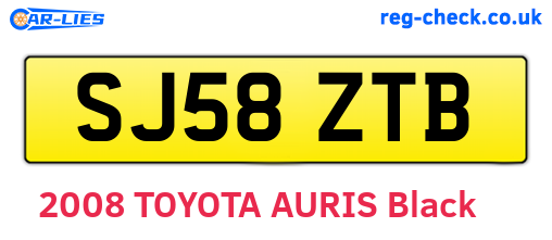 SJ58ZTB are the vehicle registration plates.
