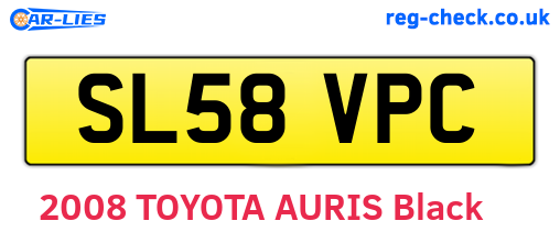 SL58VPC are the vehicle registration plates.