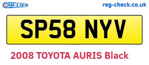 SP58NYV are the vehicle registration plates.