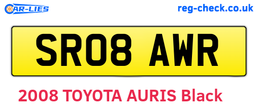 SR08AWR are the vehicle registration plates.