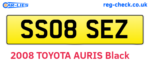 SS08SEZ are the vehicle registration plates.