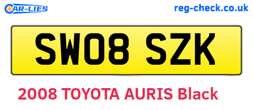 SW08SZK are the vehicle registration plates.