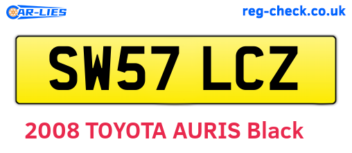 SW57LCZ are the vehicle registration plates.