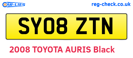 SY08ZTN are the vehicle registration plates.