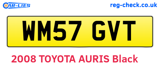 WM57GVT are the vehicle registration plates.