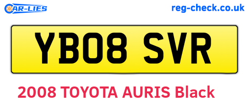 YB08SVR are the vehicle registration plates.