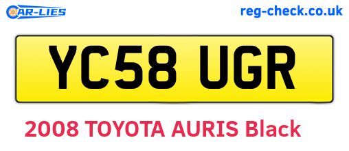 YC58UGR are the vehicle registration plates.