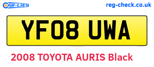 YF08UWA are the vehicle registration plates.