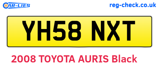 YH58NXT are the vehicle registration plates.