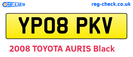 YP08PKV are the vehicle registration plates.