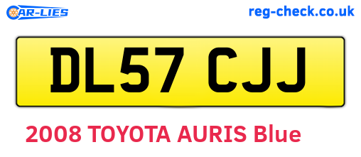 DL57CJJ are the vehicle registration plates.
