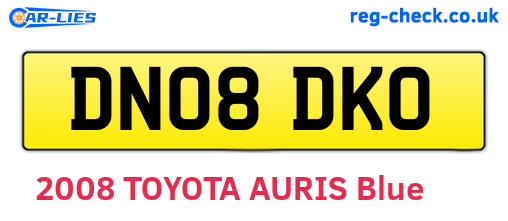 DN08DKO are the vehicle registration plates.