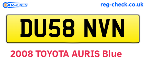 DU58NVN are the vehicle registration plates.