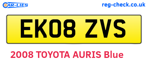 EK08ZVS are the vehicle registration plates.