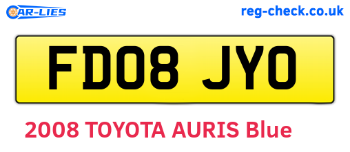 FD08JYO are the vehicle registration plates.