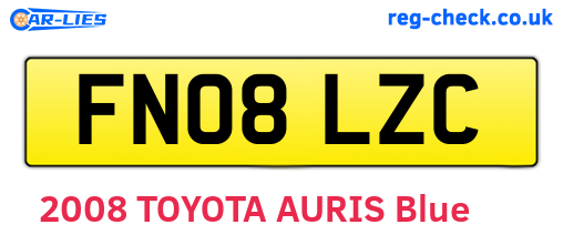 FN08LZC are the vehicle registration plates.