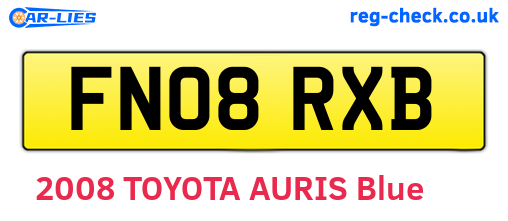 FN08RXB are the vehicle registration plates.