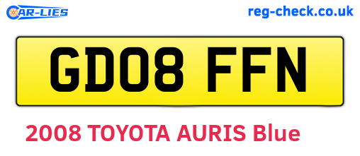 GD08FFN are the vehicle registration plates.