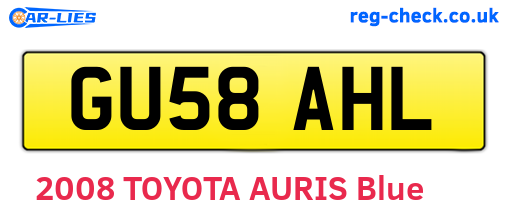 GU58AHL are the vehicle registration plates.