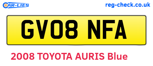 GV08NFA are the vehicle registration plates.